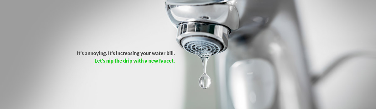 Faucet repair, showing faucet dripping water which costs you money